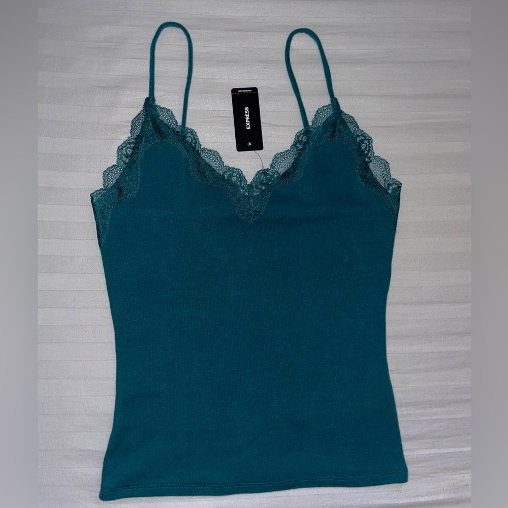 Lace lined tank top